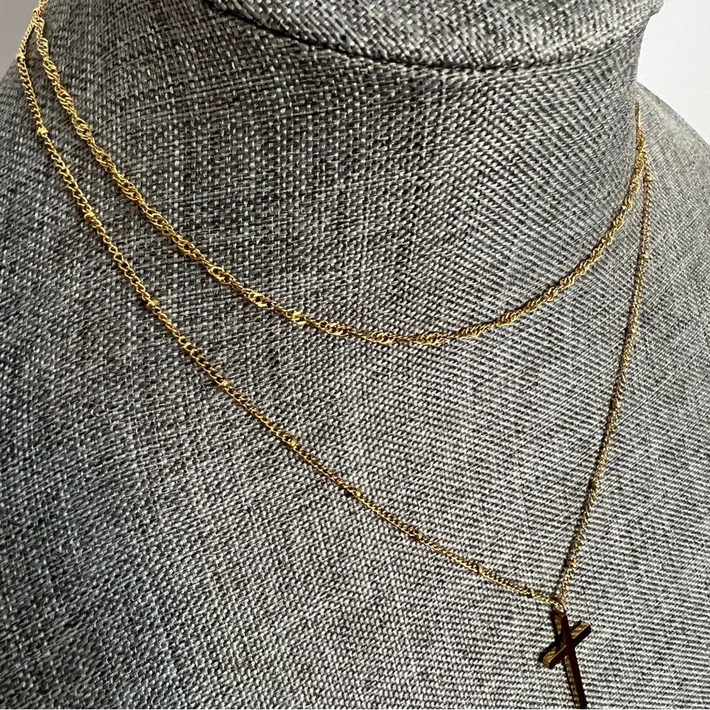 Layered Cross Necklace Women Cross Choker Necklace Faith Jewelry Cross Necklace - Picture 10 of 14